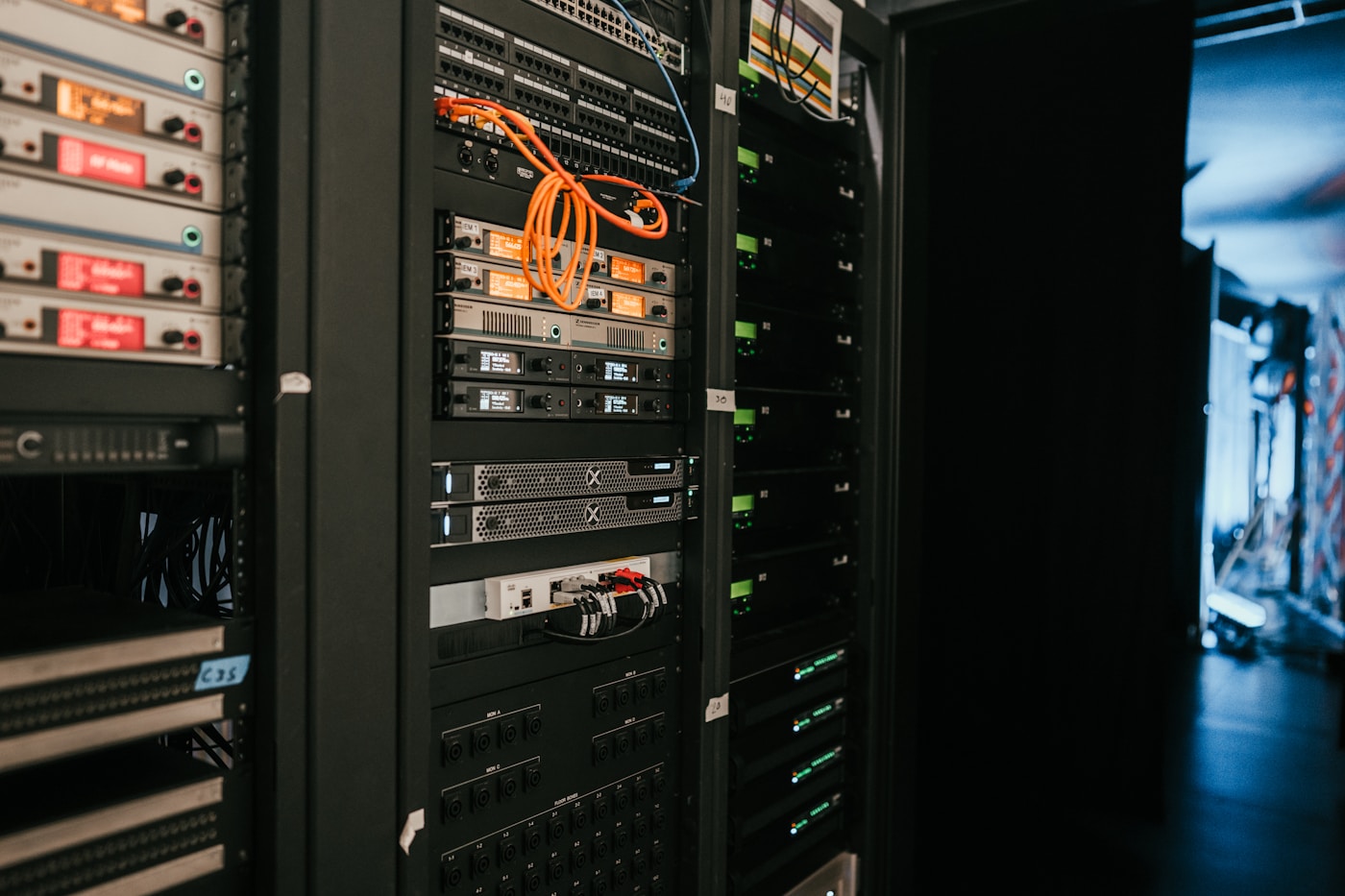 Server racks in a data center representing AWS cloud infrastructure